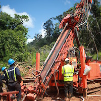 Drilling operation at Montagne d'Or